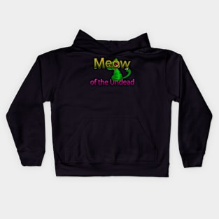 Meow Of The Undead Paws & Claws: Halloween cat Prints with Pets Kids Hoodie